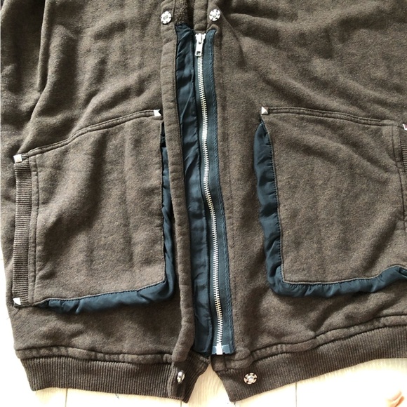 Aritzia Wilfred Free Rousseau Zip Hooded Sweatshirt Snaps in Brown Size L - Picture 11 of 11